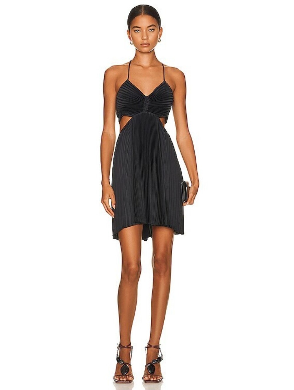 A.L.C. Black Backless Pleated mini Dress size 4
